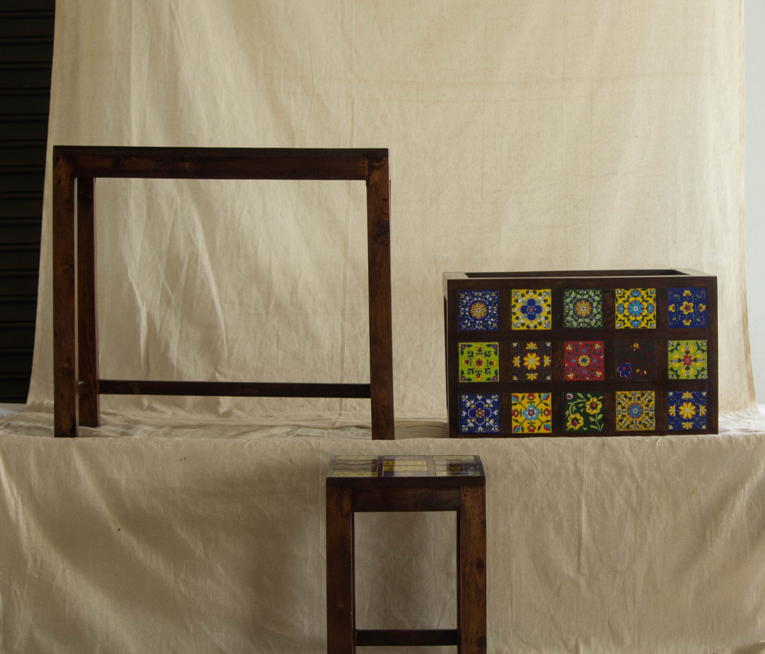 Acacia wood set of table 3