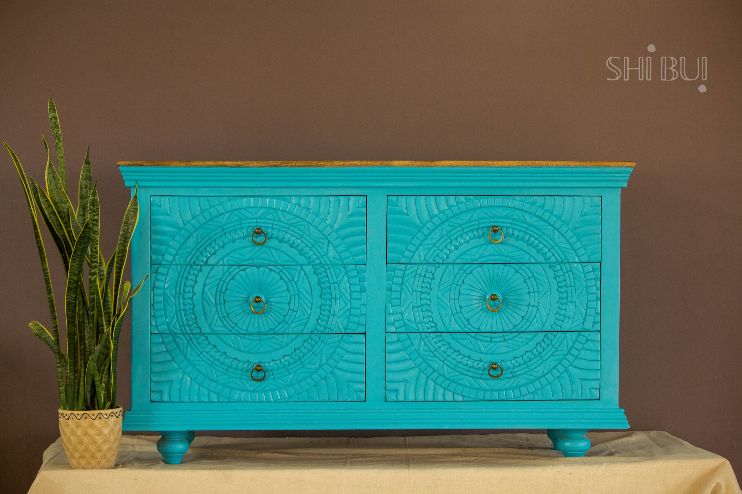 Aqua chest of drawers for home decor